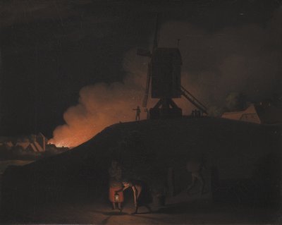 Un incendio di notte da Christoffer Wilhelm Eckersberg