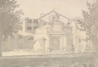 Una sezione della Via Sacra, Roma La Chiesa dei Santi Cosma e Damiano da Christoffer Wilhelm Eckersberg