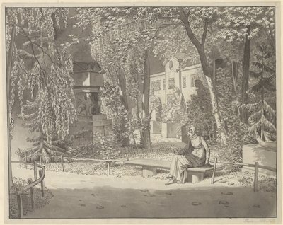 Alle tombe di Cartesio e Condé nel Jardin Elysée des Petits Augustins, Parigi da Christoffer Wilhelm Eckersberg
