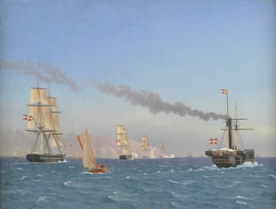 Cristiano VIII a bordo del suo piroscafo "Ægir" osserva le manovre di uno squadrone vicino a Copenaghen da Christoffer Wilhelm Eckersberg