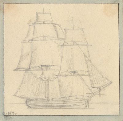 Una brigantina con vele di lettura sul grande albero. da Christoffer Wilhelm Eckersberg
