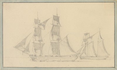 En brig og en skonnert under sejl da Christoffer Wilhelm Eckersberg