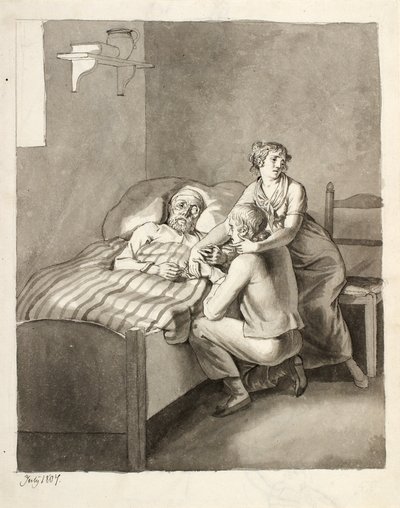 Un padre morente unisce una giovane coppia da Christoffer Wilhelm Eckersberg