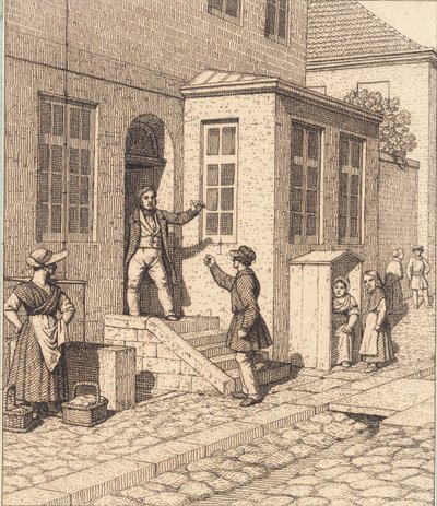 Scena di strada. Illustrazione per "Prospettiva lineare", Tavola VII da Christoffer Wilhelm Eckersberg