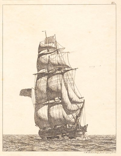 Una brigantina nordamericana da Christoffer Wilhelm Eckersberg