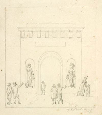 Un Arco di Trionfo in Primo Piano con Figure di Staffage da Christoffer Wilhelm Eckersberg