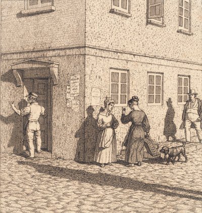 Un angolo di strada. Illustrazione per "Linearperspectiven", Tavola VII da Christoffer Wilhelm Eckersberg