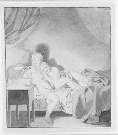 Una coppia affettuosa a letto da Christoffer Wilhelm Eckersberg
