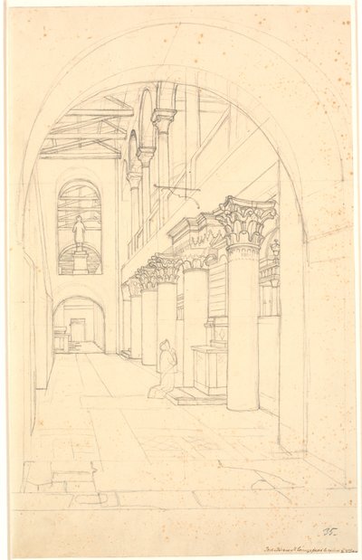 Una parte della chiesa di S. Lorenzo fuori le Mura, Roma da Christoffer Wilhelm Eckersberg