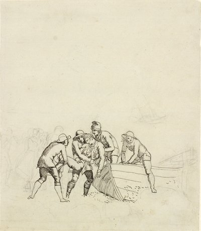 I pescatori di Hornbæk - studio per il gruppo principale da Christoffer Wilhelm Eckersberg