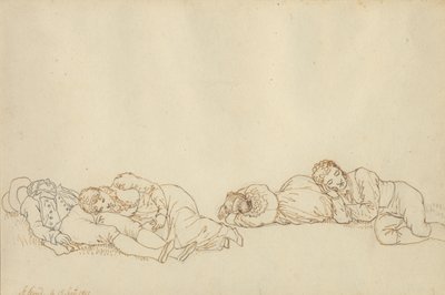 Quattro parigini addormentati da Christoffer Wilhelm Eckersberg