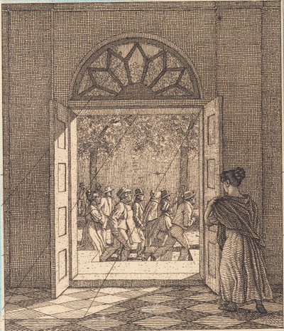 Da un ingresso. Illustrazione per "Linearperspectiven", Tavola VI da Christoffer Wilhelm Eckersberg