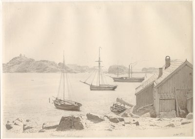 Porto di Frederiksværn presso il fiordo di Larvik, Norvegia da Christoffer Wilhelm Eckersberg