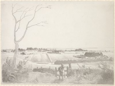 Paesaggio con contadina vicino a una staccionata da Christoffer Wilhelm Eckersberg