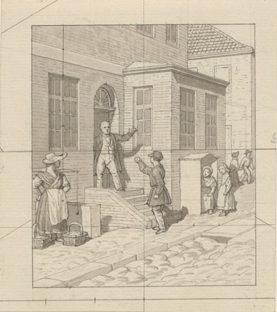 Prospettiva lineare applicata alla pittura - Tavola VII, 2 - Litigio sulla scala della strada da Christoffer Wilhelm Eckersberg