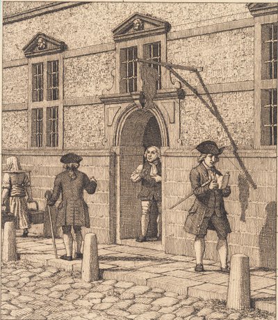 Parte intorno a un portale della borsa. Illustrazione per "Linearperspectiven", Tavola VI da Christoffer Wilhelm Eckersberg