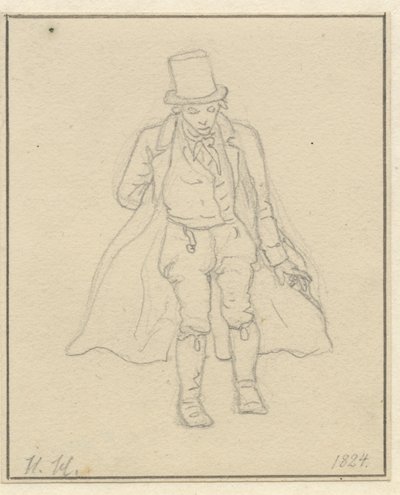 Ritratto del pittore Hans Hansen, figura intera da Christoffer Wilhelm Eckersberg