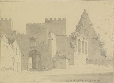 Veduta di Porta S.Paolo e Piramide di Caio Cestio vista dal lato della città, Roma da Christoffer Wilhelm Eckersberg