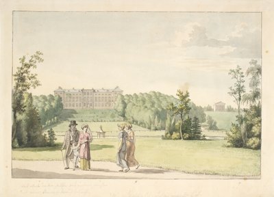 Veduta del giardino di Frederiksberg presso il castello e il tempio di Apis da Christoffer Wilhelm Eckersberg