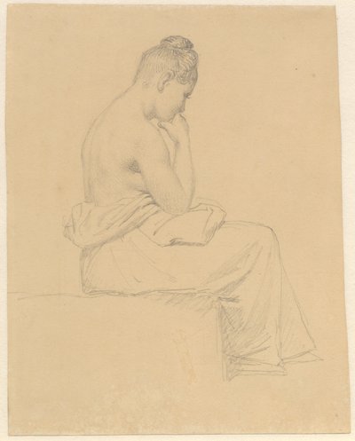 Modello femminile seduto visto da dietro da Christoffer Wilhelm Eckersberg