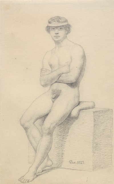 Modello maschile seduto da Christoffer Wilhelm Eckersberg
