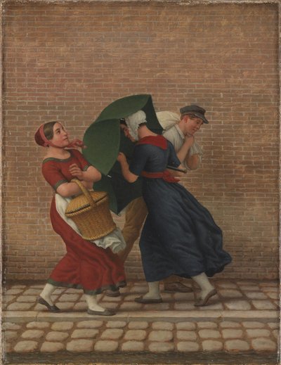 Scena di strada in tempo ventoso e piovoso da Christoffer Wilhelm Eckersberg