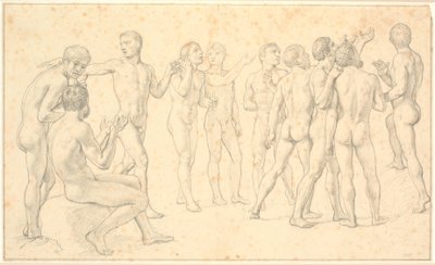 Studio di un gruppo di uomini nudi da Christoffer Wilhelm Eckersberg