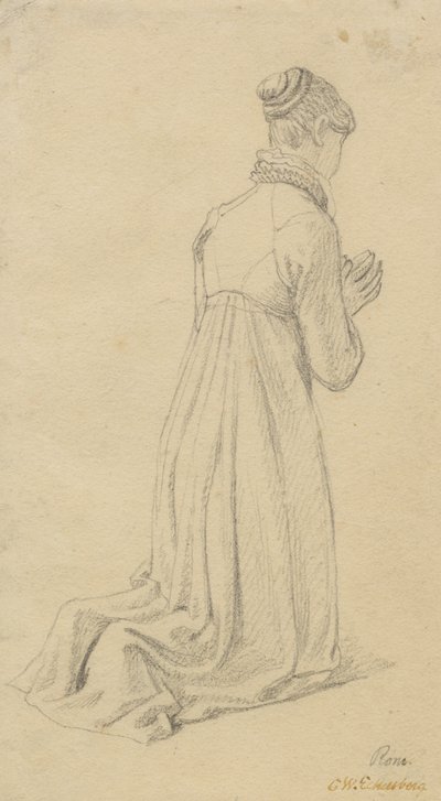 Studio di una donna inginocchiata da Christoffer Wilhelm Eckersberg