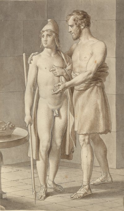 Telemaco incontra Ulisse travestito da mendicante presso il pastore Eumeo (frammento) da Christoffer Wilhelm Eckersberg