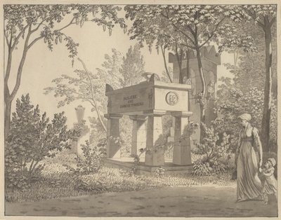 Il sarcofago di Molière nel Jardin Elysée da Christoffer Wilhelm Eckersberg
