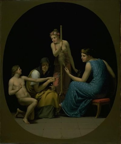 Le Parche: Cloto, Lachesi e Atropo che filano il filo della vita da Christoffer Wilhelm Eckersberg