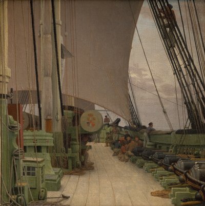La batteria di dritta e il ponte della corvetta "Najaden" da Christoffer Wilhelm Eckersberg