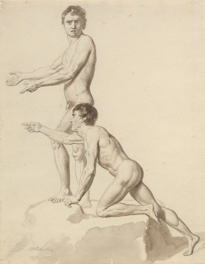 Due israeliti su un blocco di roccia da Christoffer Wilhelm Eckersberg