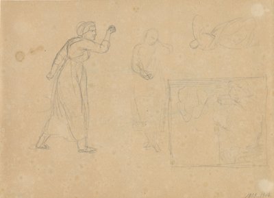 Bozza per La storia di una ragazza caduta, foglio 1 da Christoffer Wilhelm Eckersberg