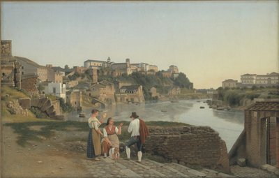 Veduta del Tevere verso il colle Aventino a Roma da Christoffer Wilhelm Eckersberg