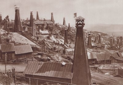 Pozzi petroliferi di Bustenari, Romania (foto b/n) da C. Chusseau Flaviens
