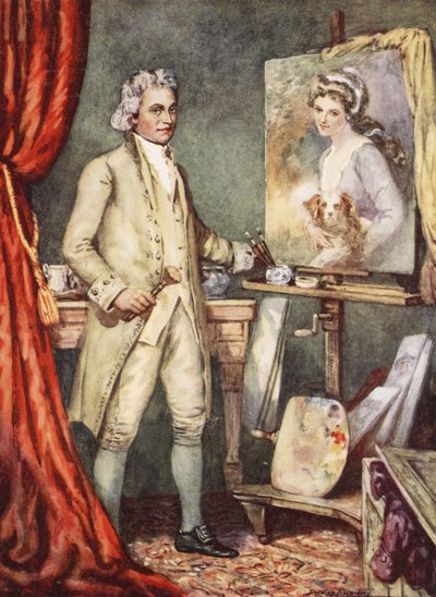 George Romney che dipinge un ritratto di Lady Hamilton da C. Dudley Tennant