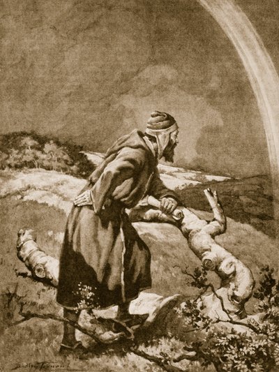 Roger Bacon studia un arcobaleno da C. Dudley Tennant
