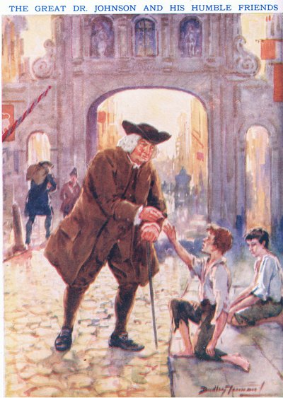 Il grande Dr. Johnson e i suoi umili amici (litografia a colori) da C. Dudley Tennant