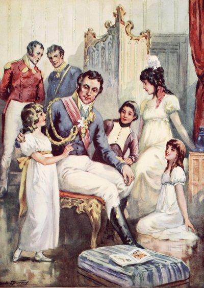 Wellington alla vigilia di Waterloo (litografia a colori) da C. Dudley Tennant