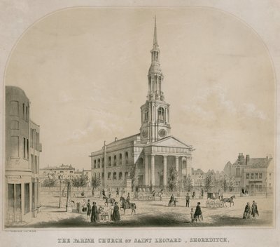La chiesa parrocchiale di San Leonardo, Shoreditch, Londra da C. J. Greenwood