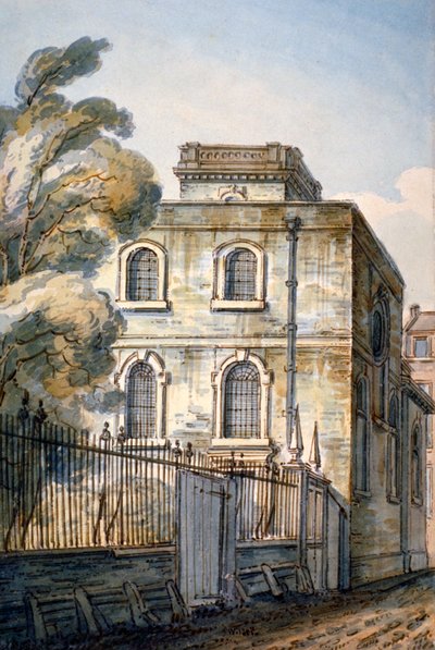 Chiesa di All Hallows the Great, Upper Thames Street, Londra, 1813 da C John M Whichelo