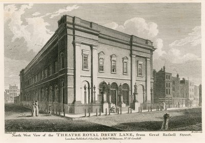 Vista occidentale del Teatro Reale, Drury Lane, Londra, da Great Russell Street da C. John Mayle Whichelo
