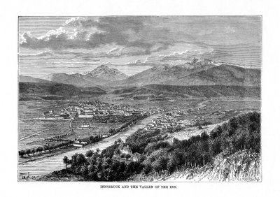 Innsbruck e la valle del fiume Inn, Austria, 1879 da C. Laplante
