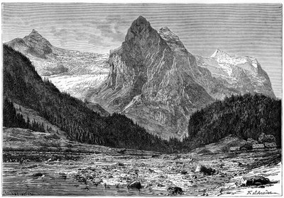 Il Wellhorn e il ghiacciaio di Rosenlaui, Svizzera, XIX secolo da C. Laplante