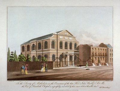 La cappella metodista a Lambeth, Londra, 1816 da C Rosenberg