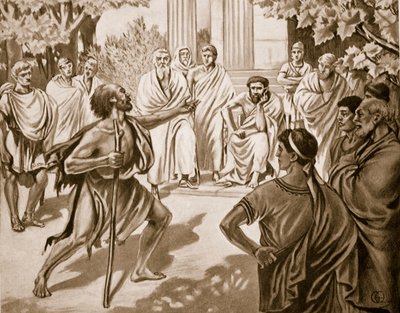 Diogene e Platone, illustrazione da Hutchinsons History of the Nations, 1915 da C. Titus