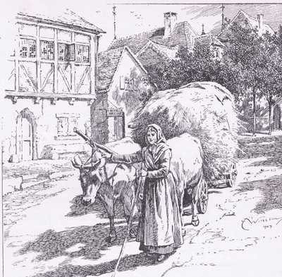 Carri trainati da buoi rimbombavano per le strade silenziose, da The Child of the Air pub. da Duckworth da C. Wilhelm