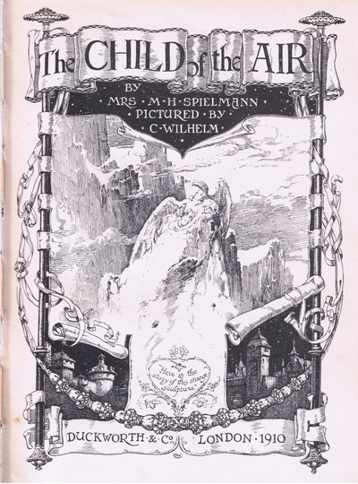 Design della pagina del titolo, da The Child of the Air pubblicato da Duckworth da C. Wilhelm
