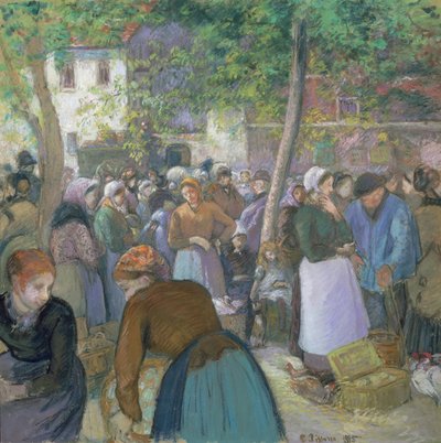 Mercato del pollame a Gisors da Camille Jacob Pissarro
